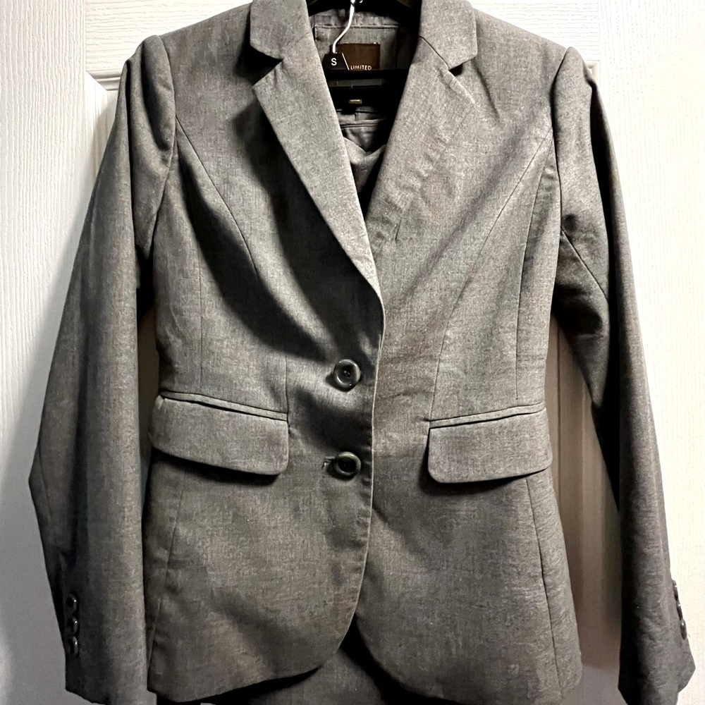 Two piece grey skirt suit from The Limited